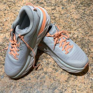 Like New Womens HOKA ONE ONE Bondi 7 Running Walking Shoes Gray Size 10 See Pics